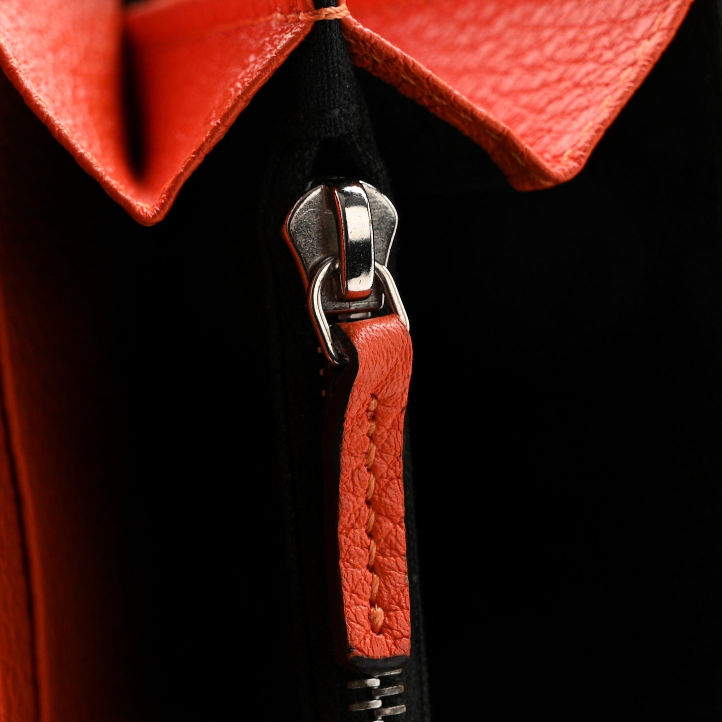 Cuoio Romano Lux Selleria Zip Around Wallet Asfalto Arancio