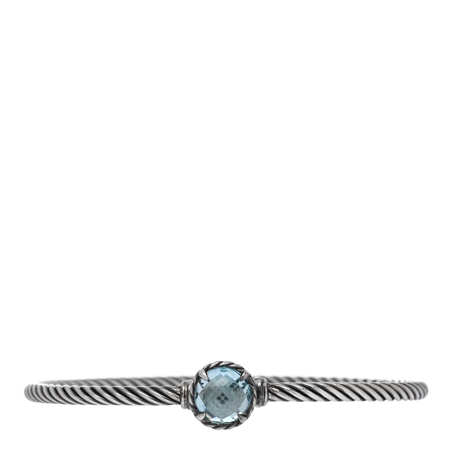 David Yurman Sterling Silver Blue Topaz 3mm Chatelaine Bracelet 1 of 3
