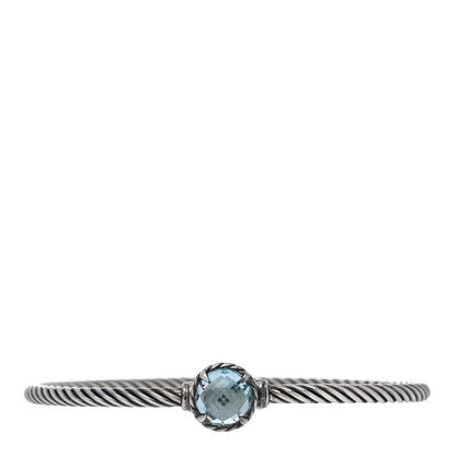 David Yurman Sterling Silver Blue Topaz 3mm Chatelaine Bracelet 1 of 3