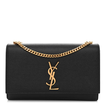 Saint Laurent Grain De Poudre Medium Classic Monogram Kate Satchel Black 1 of 8