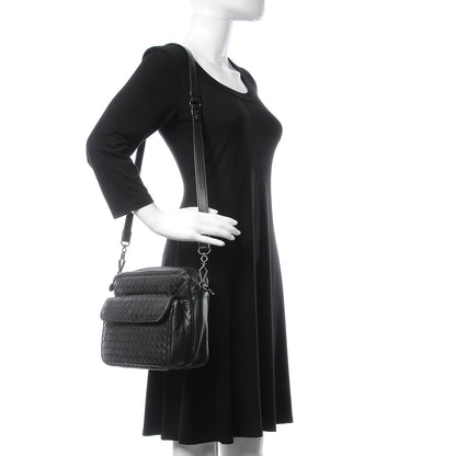 Bottega Veneta Nappa Intrecciato Crossbody Flap Bag Black 2 of 8