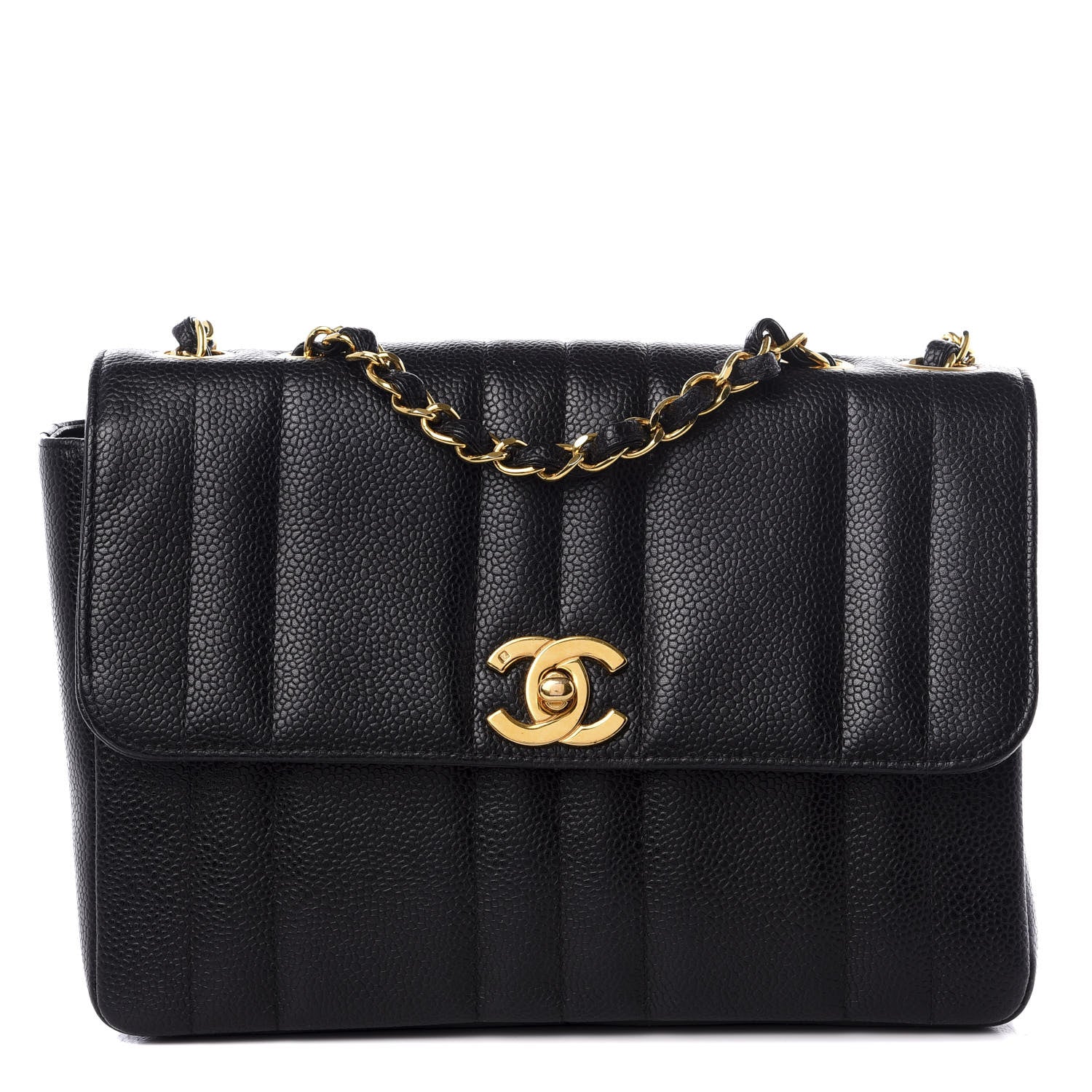 Chanel Caviar Vertical Quilt Small Single Flap Black 1 of 8