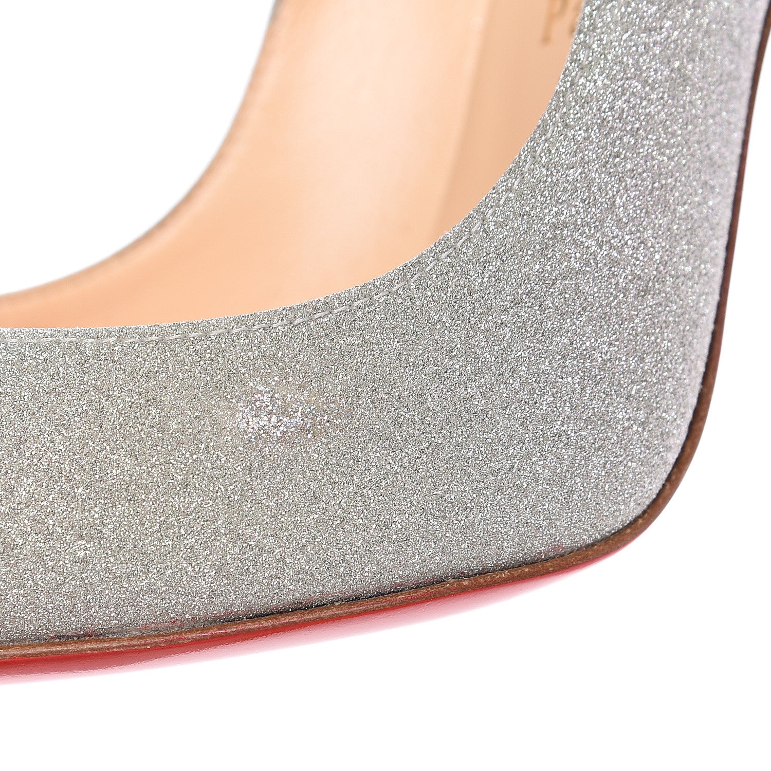 Christian Louboutin Glitter Sunset Pigalle Follies 100 Pumps 35 Silver 8 of 9