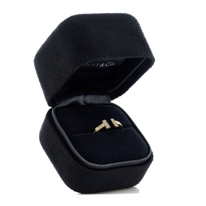 Tiffany 18K Yellow Gold Diamond T Wire Ring 53 6.5 5 of 5
