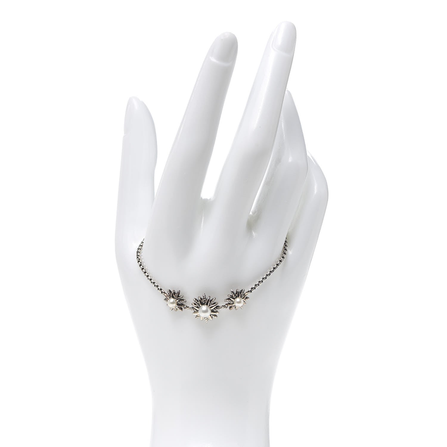 David Yurman Sterling Silver Pearl Starburst Bracelet 2 of 4