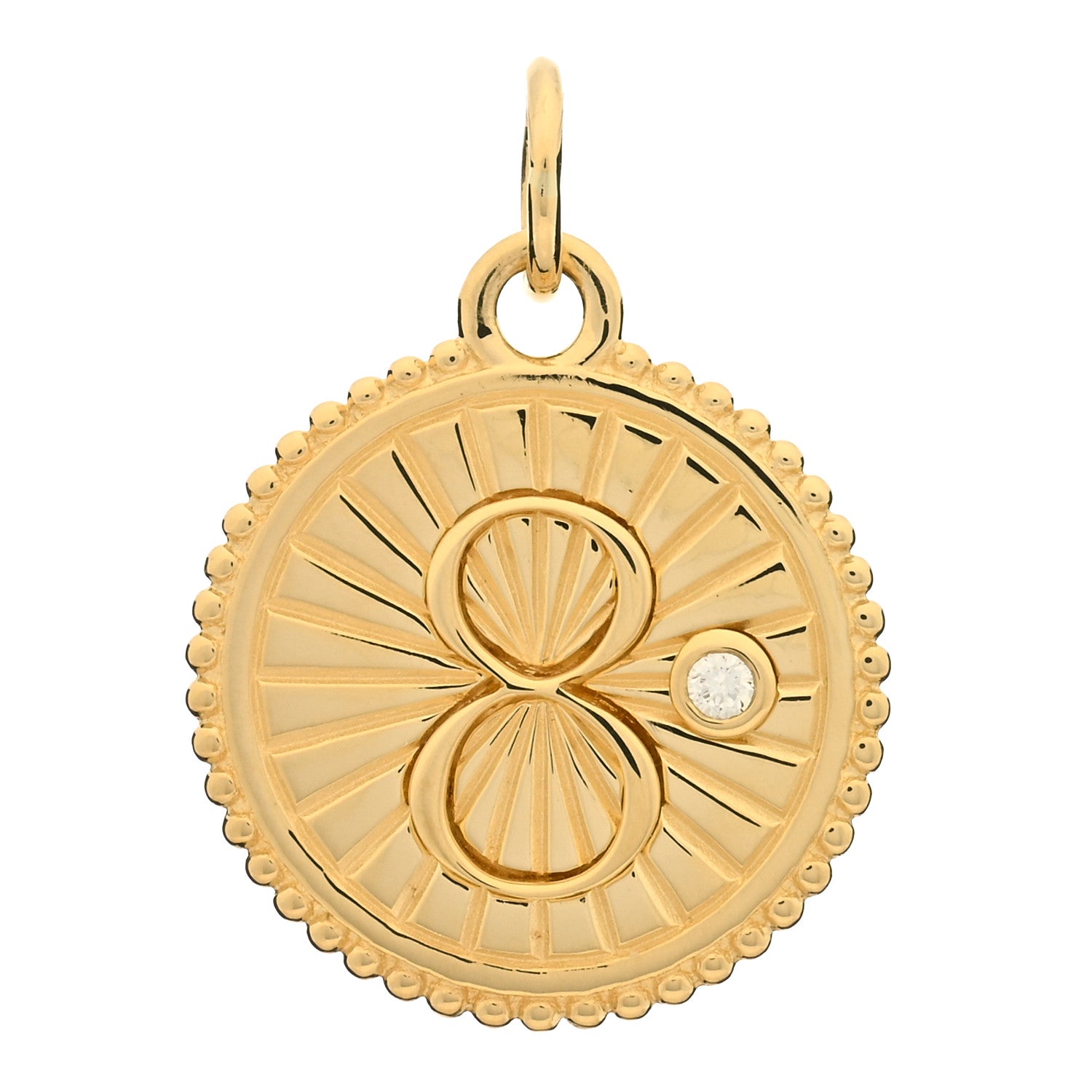 Foundrae 18K Yellow Gold Diamond Baby Karma Medallion Pendant 1 of 3