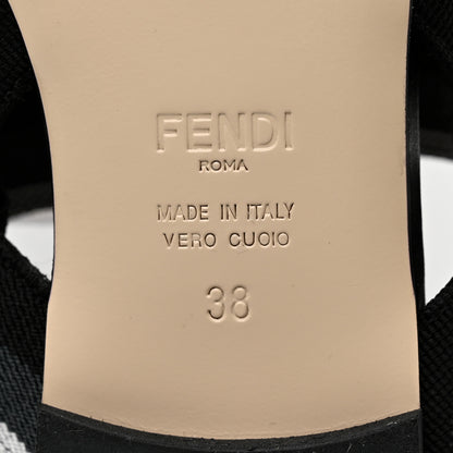 Fendi PVC Calfskin FF Colibri Slingback Ballerina Flats 38 Black 6 of 9