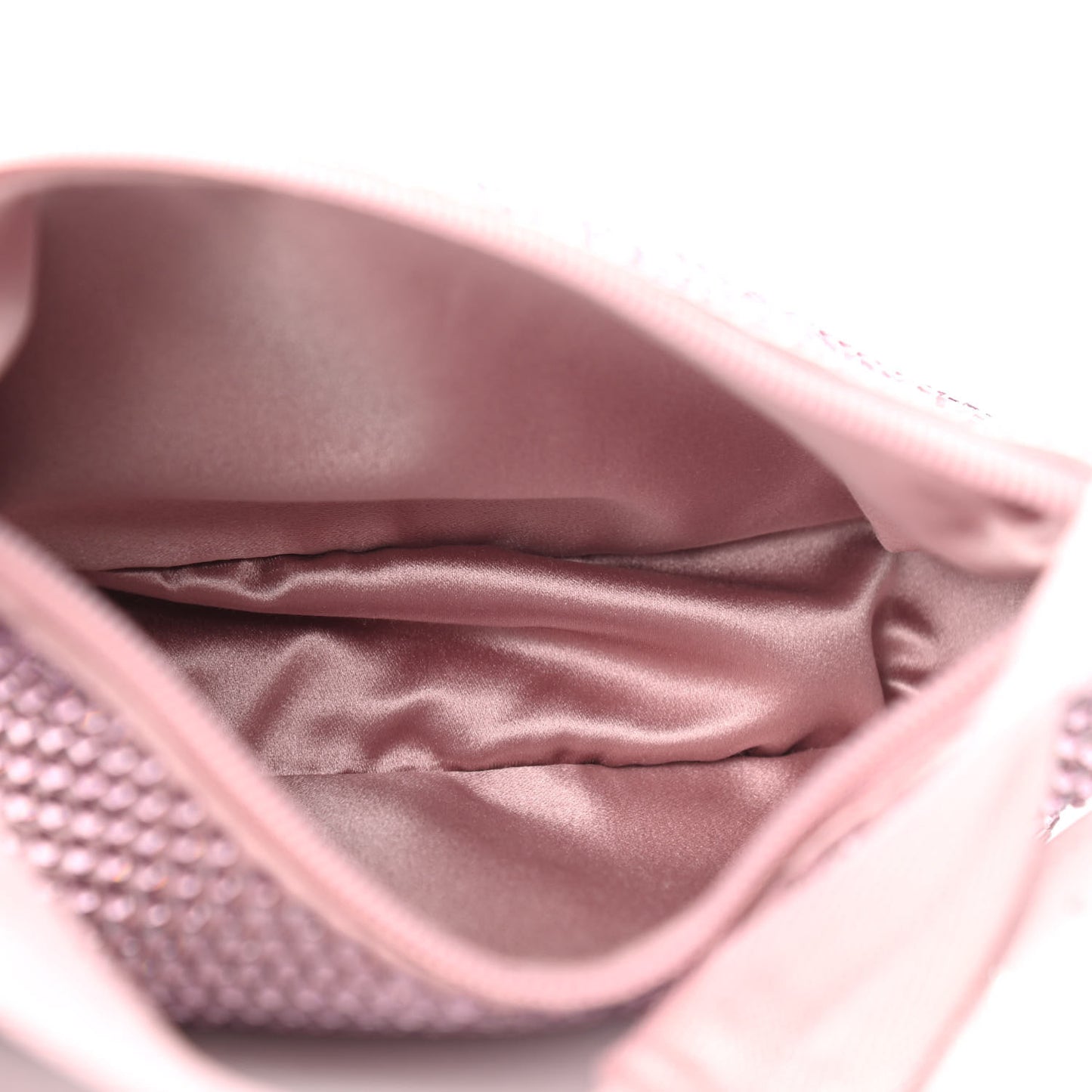 Satin Crystal Mini Re-Edition 2000 Bag Alabastro