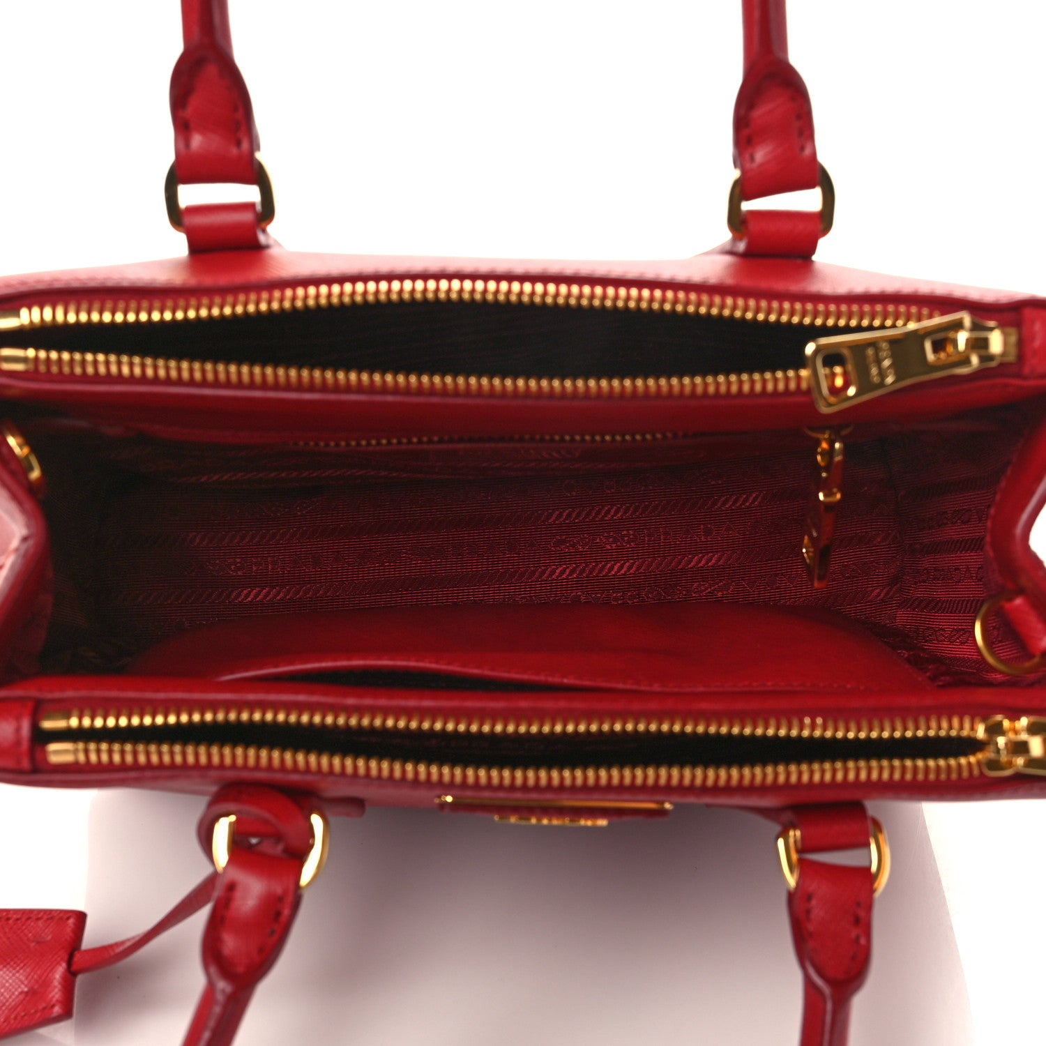 Prada Saffiano Lux Small Galleria Double Zip Tote Fuoco 4 of 6
