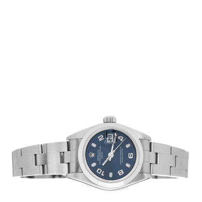 Rolex Stainless Steel 26mm Oyster Perpetual Date Watch Blue 79160 2 of 5