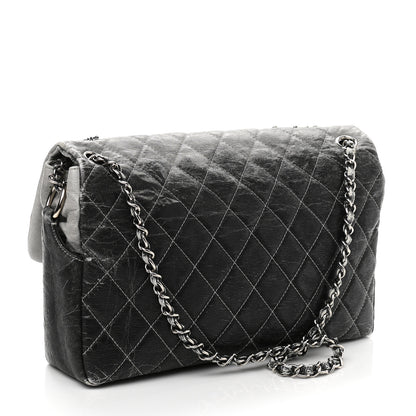 Chanel Vinyl Quilted Jumbo Melrose Degrade Flap Black 3 of 12