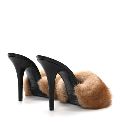 Saint Laurent Mink Calfskin Roy Mule Sandals 39 Tan 4 of 8