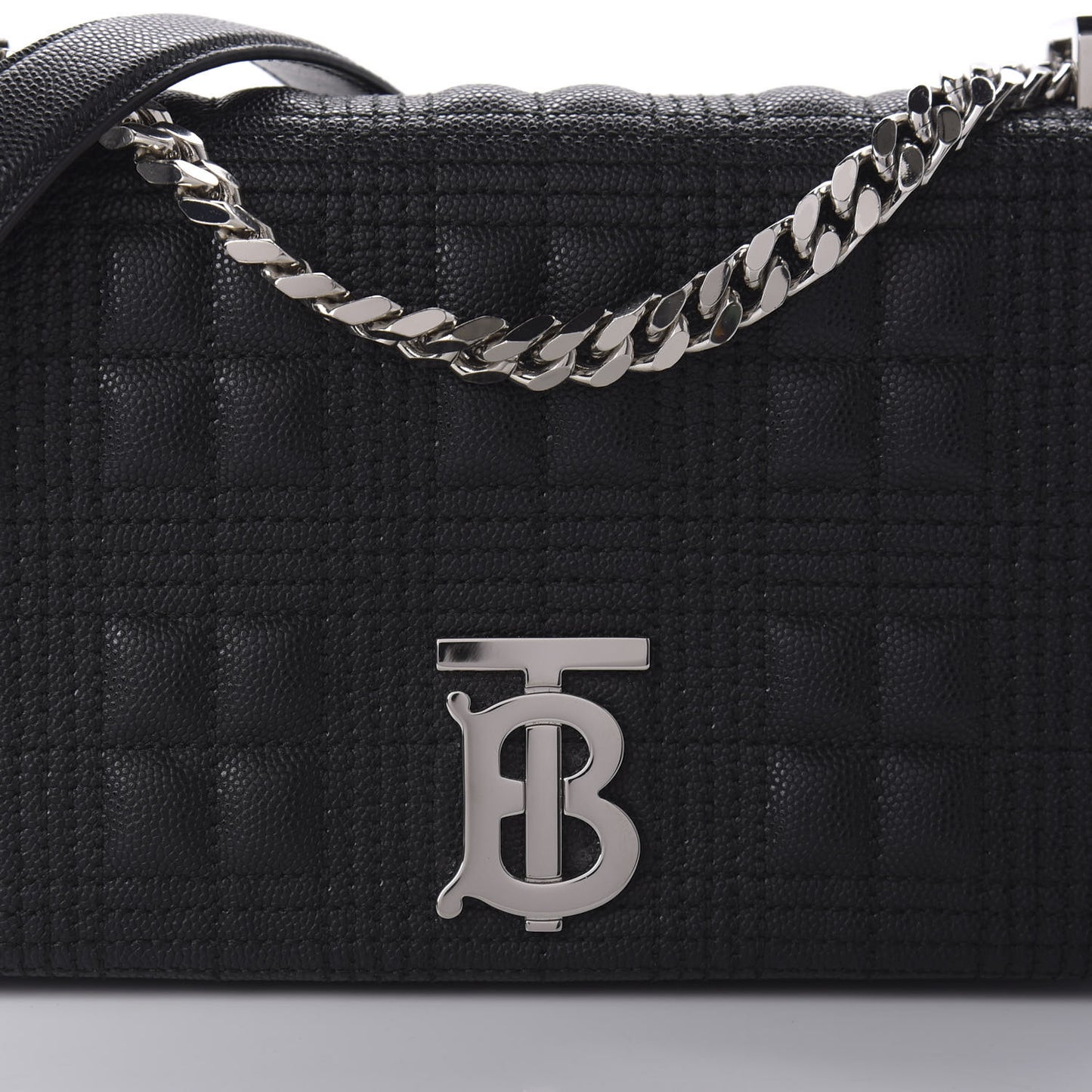 Grainy Calfskin Quilted Lola Bag Black