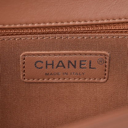Chanel Calfskin Quilted New Medium Boy Flap Dark Beige 6 of 8