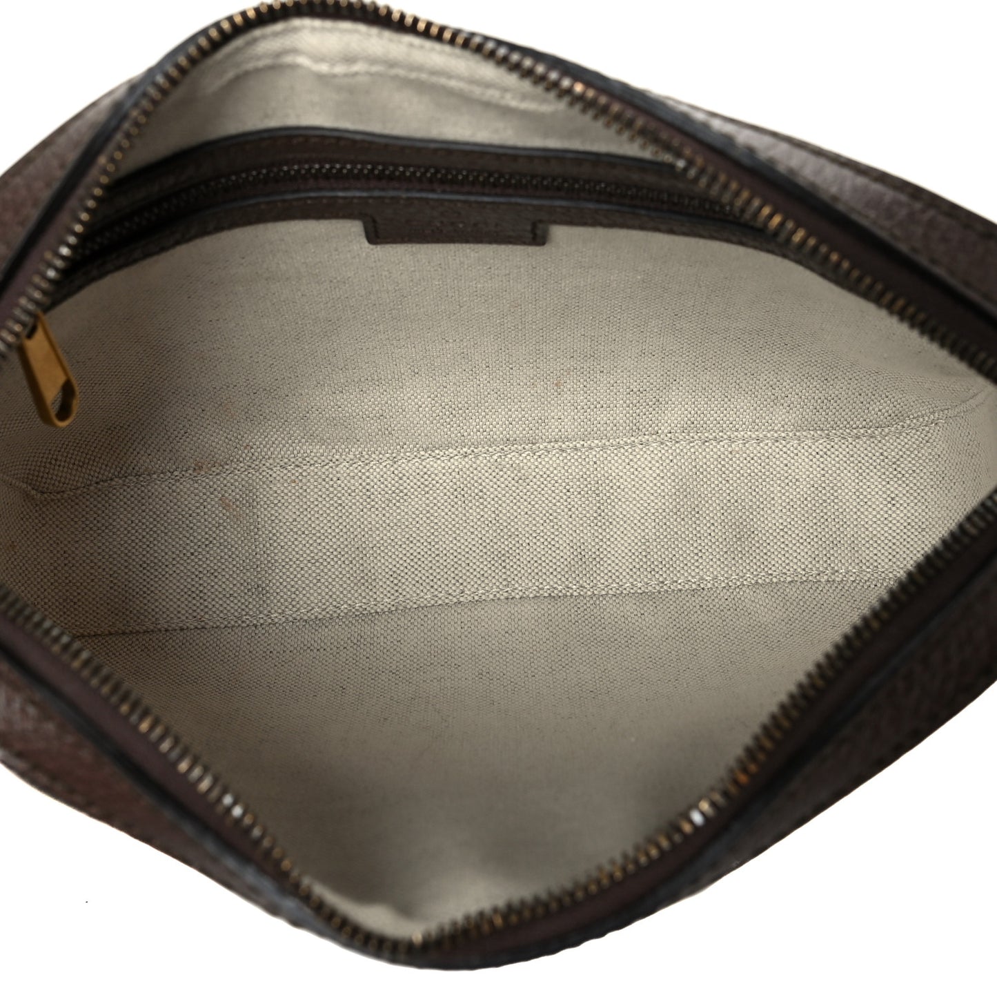 GG Supreme Monogram Textured Dollar Calfskin Web Ophidia Wristlet Shoulder Bag Beige Ebony New Acero