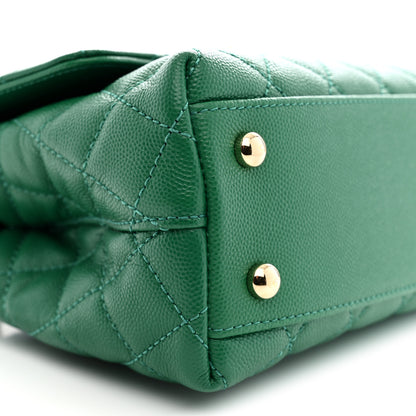 Chanel Caviar Quilted Mini Coco Handle Flap Green 9 of 11