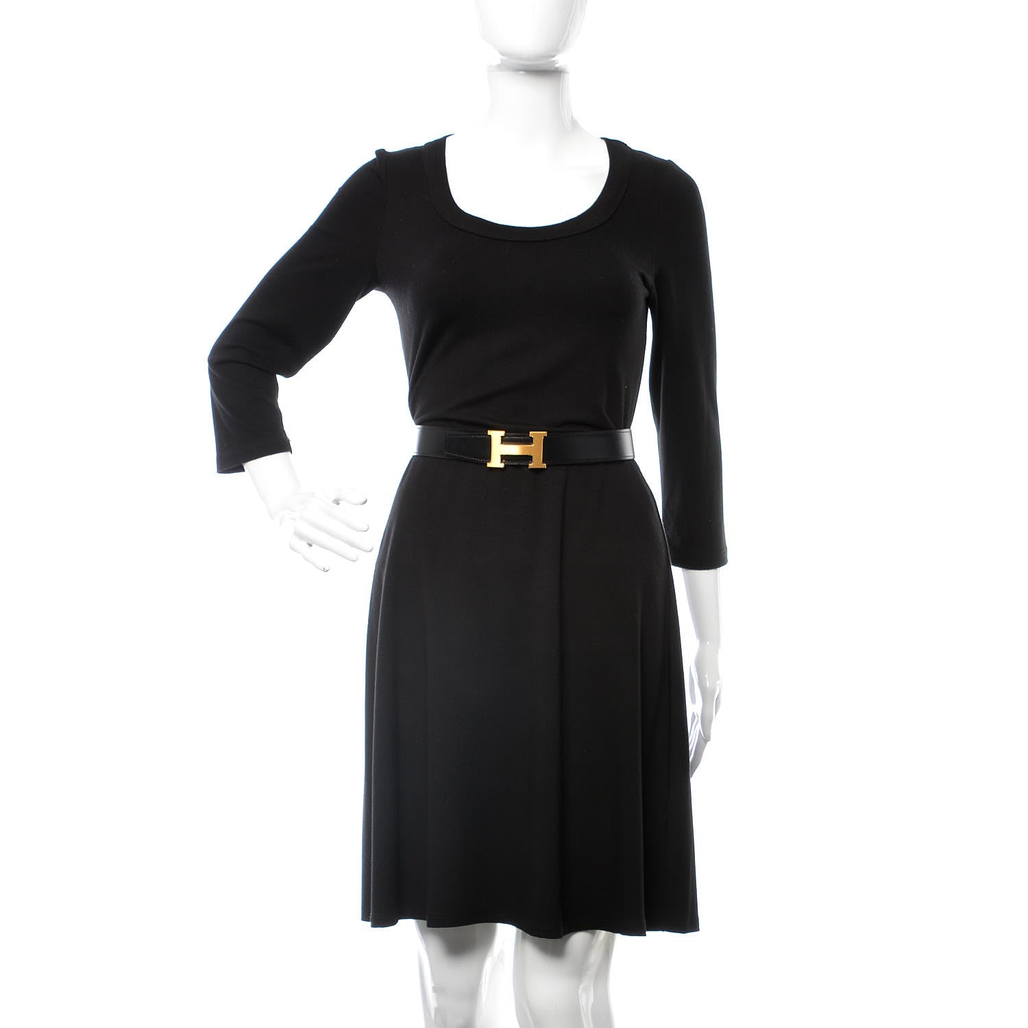 Hermes Box Togo 32mm H Belt 80 Black Gold 2 of 7
