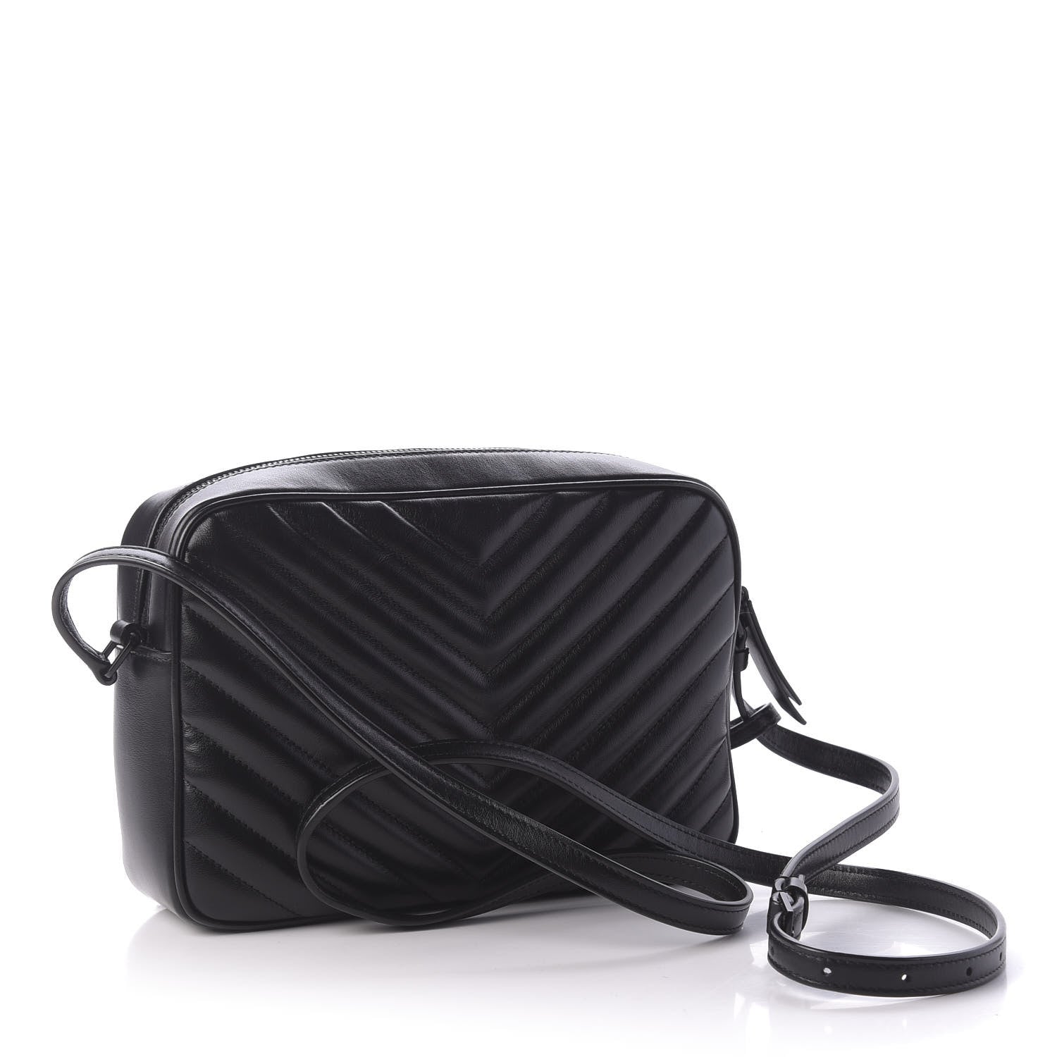 Saint Laurent Calfskin Matelasse Monogram Lou Camera Bag Black 3 of 9