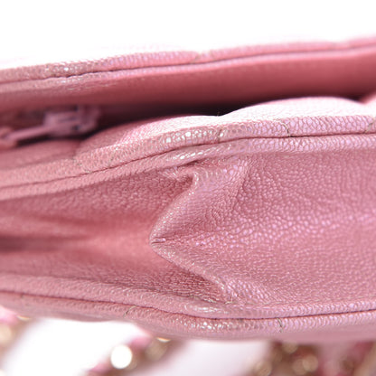 Chanel Iridescent Caviar Quilted Wallet on Chain WOC Rose Pink 8 of 10