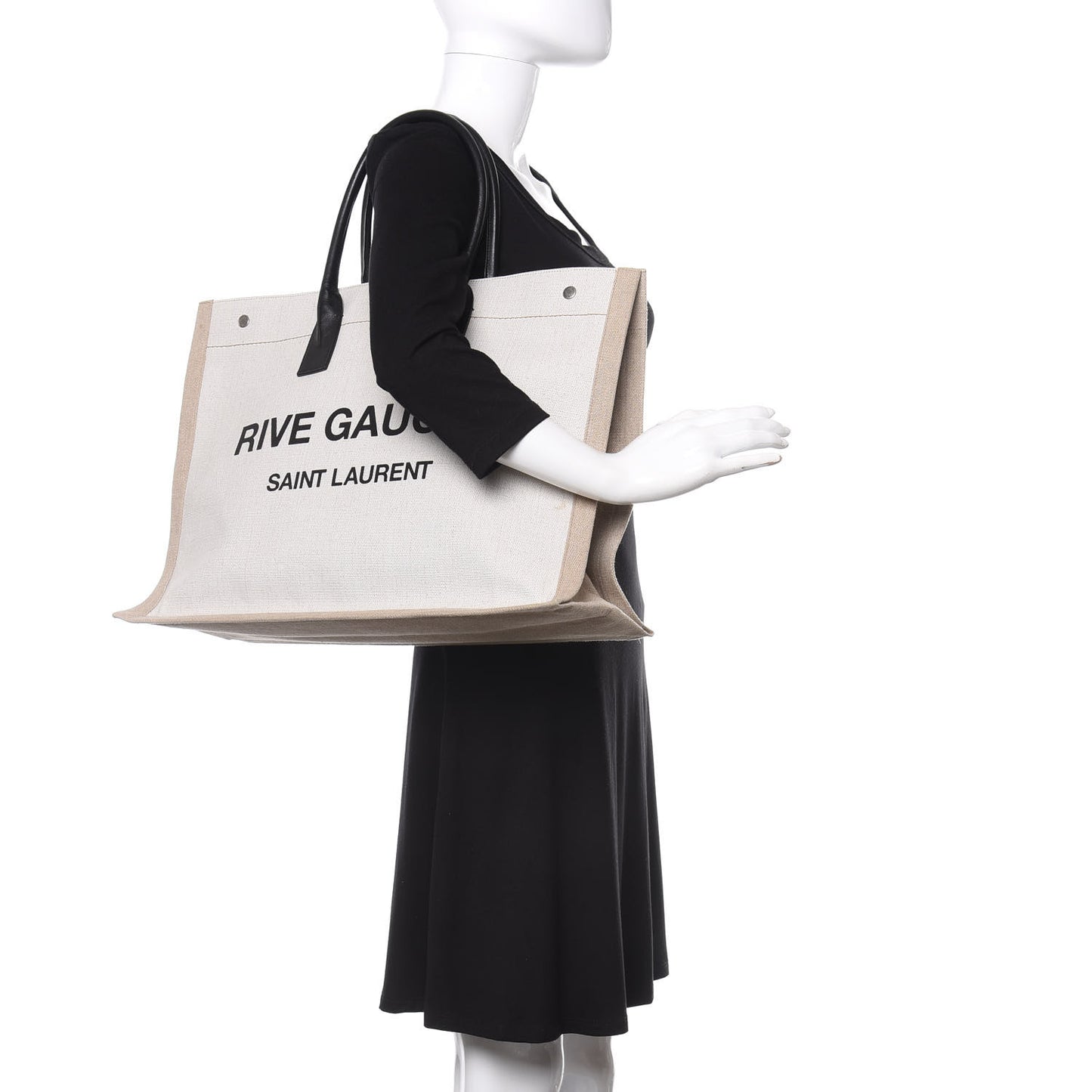 Linen Calfskin Rive Gauche Tote Optic White