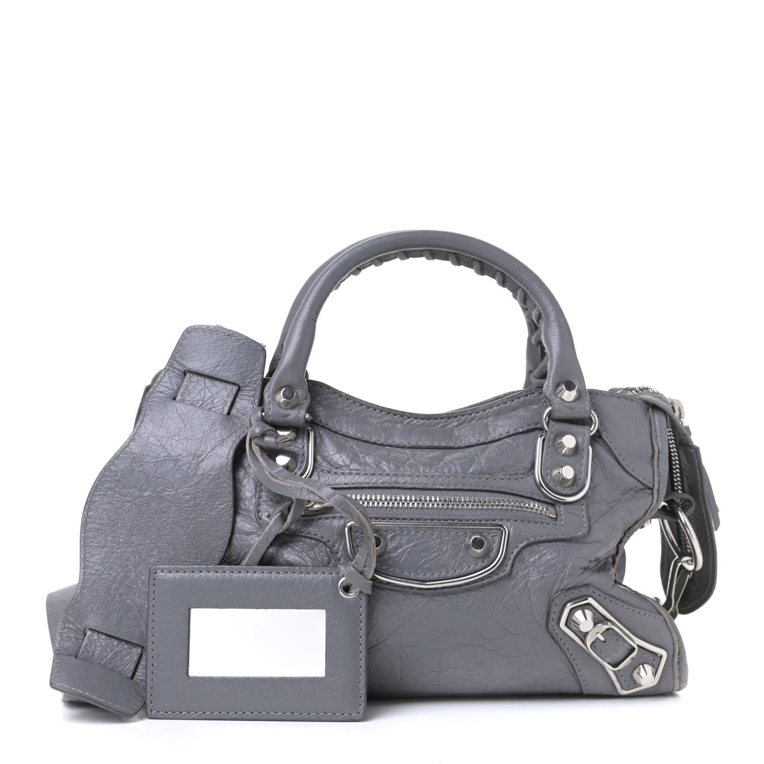 Balenciaga Chevre Silver Metallic Edge Hardware Mini City Gris Cendre 1 of 7