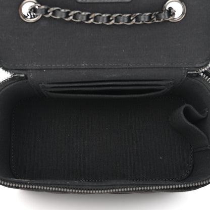 Chanel Velvet Quilted Small Vanity Case With Chain Black 5 of 10
