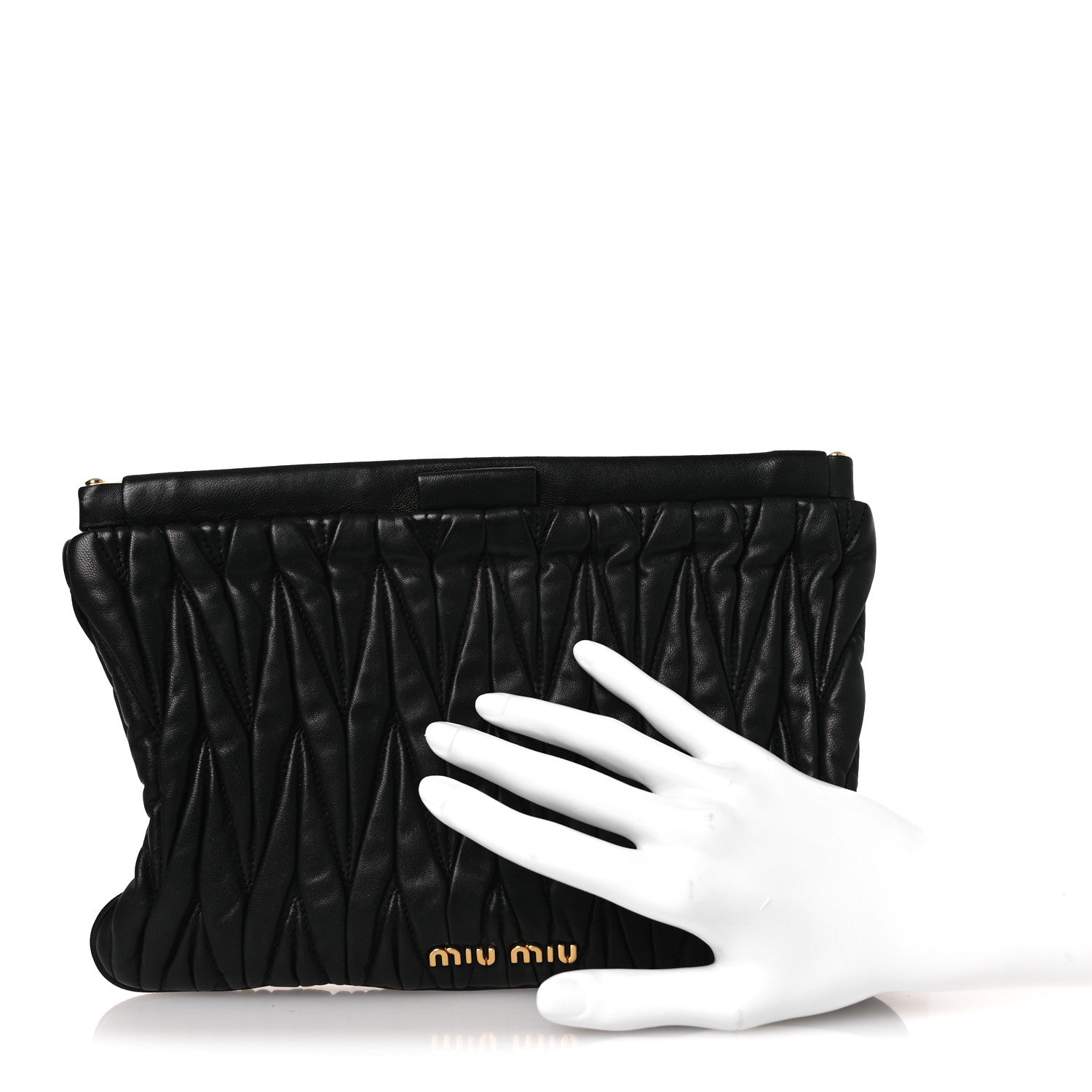 Miu Miu Nappa Matelasse Clutch Black 2 of 8