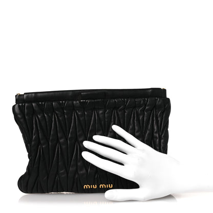 Miu Miu Nappa Matelasse Clutch Black 2 of 8