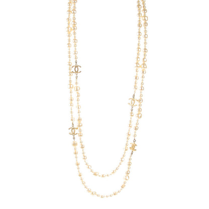 Chanel Irregular Pearl CC Long Necklace Light Gold 1 of 4