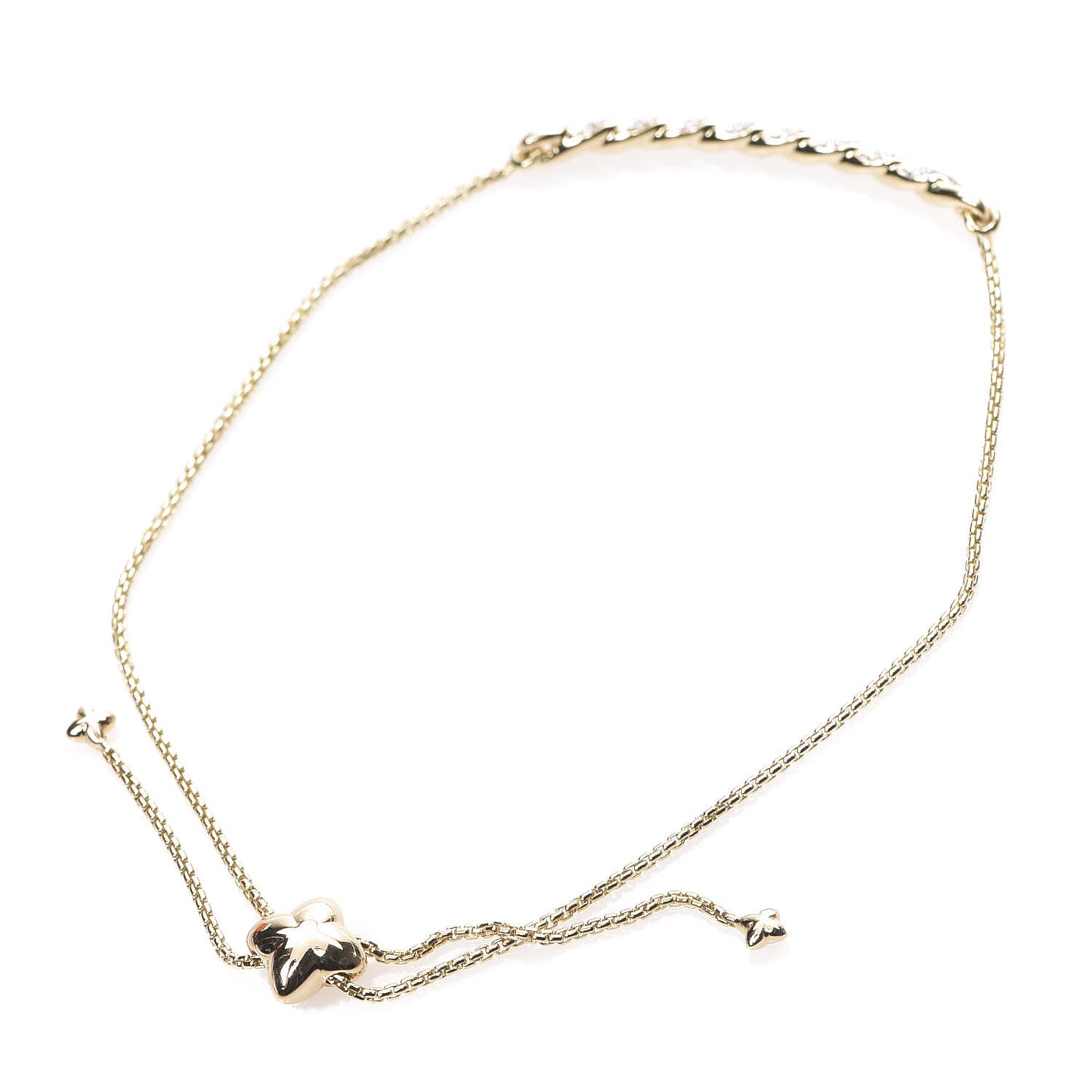 18K Yellow Gold Diamond Paveflex Station Bracelet