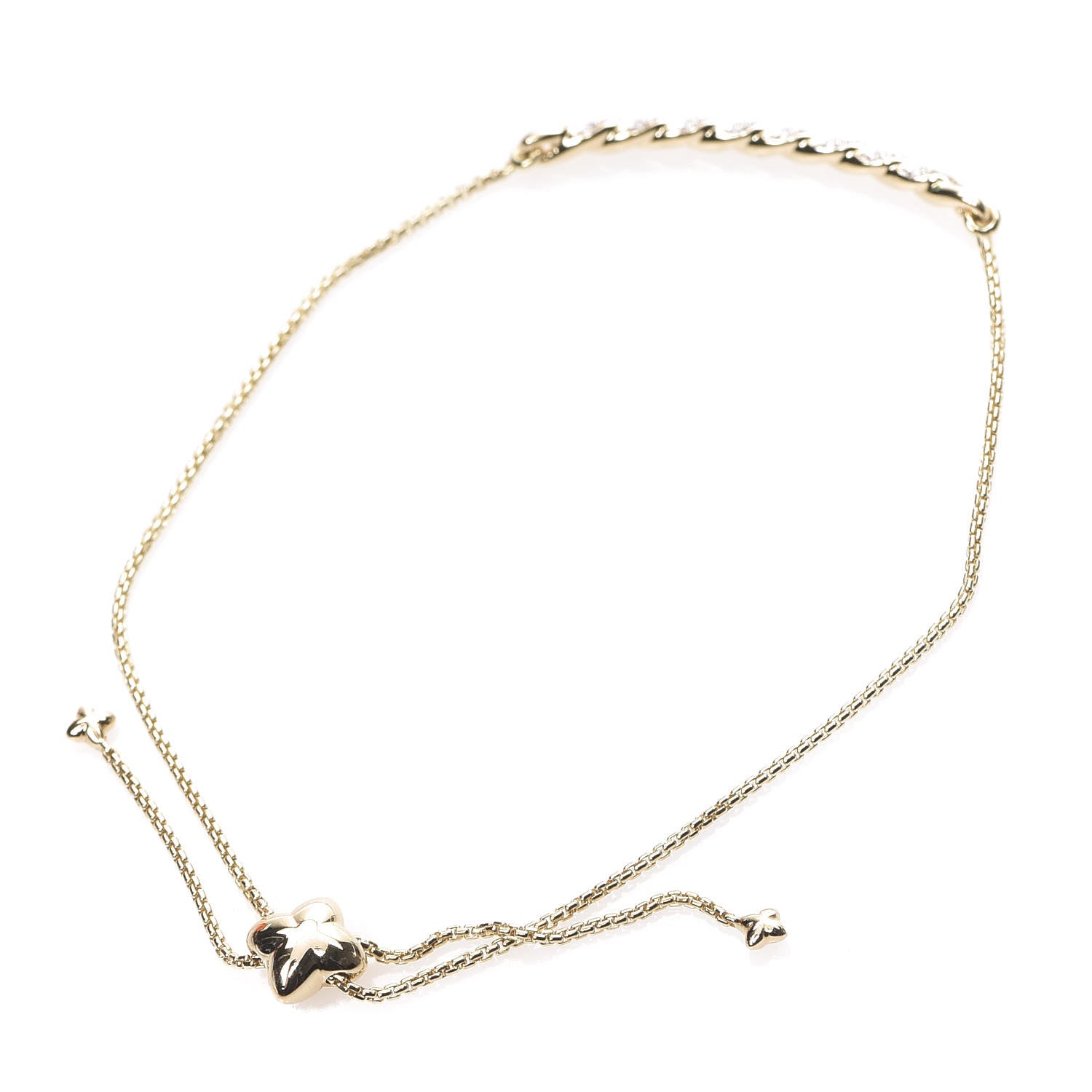 David Yurman 18K Yellow Gold Diamond Paveflex Station Bracelet 2 of 3