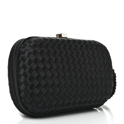 Bottega Veneta Satin Intreccio Evening Clutch Black 3 of 6
