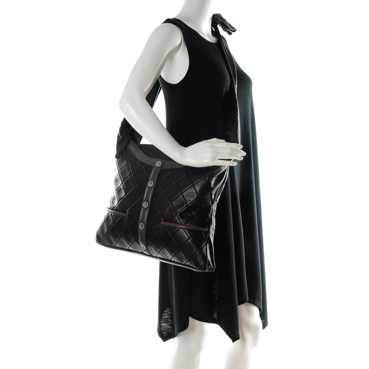 Chanel Lambskin Quilted Large Girl Bag Black 2 of 7