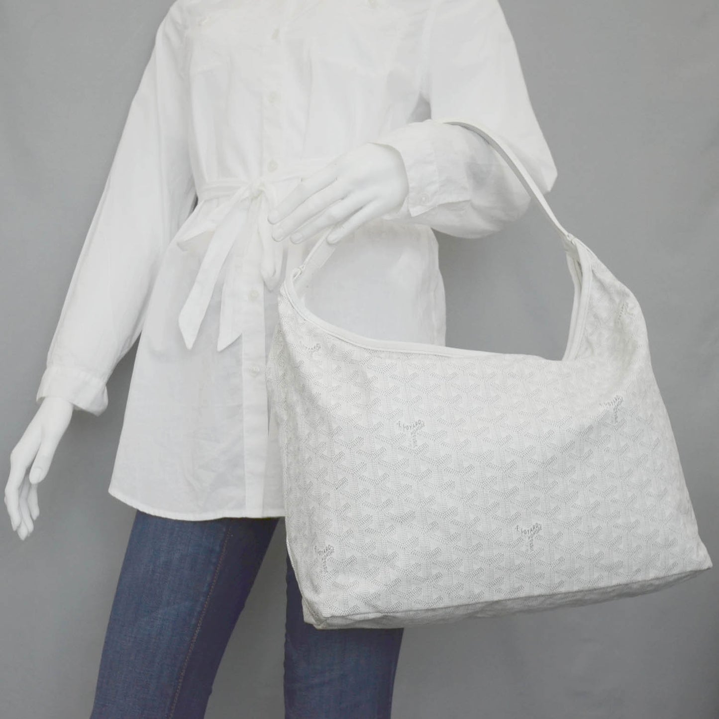 Goyardine Fidji Zip Hobo White