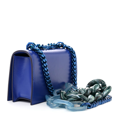 Alexander McQueen Calfskin Mini Jeweled Knuckle Satchel Royal Blue 3 of 10