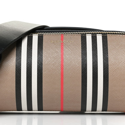 Burberry E-Canvas Calfskin Stripe Icon Barrel Bag Archive Beige 6 of 10