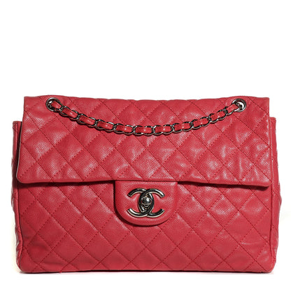 Chanel Washed Caviar Maxi Single Flap Fuchsia 1 of 9