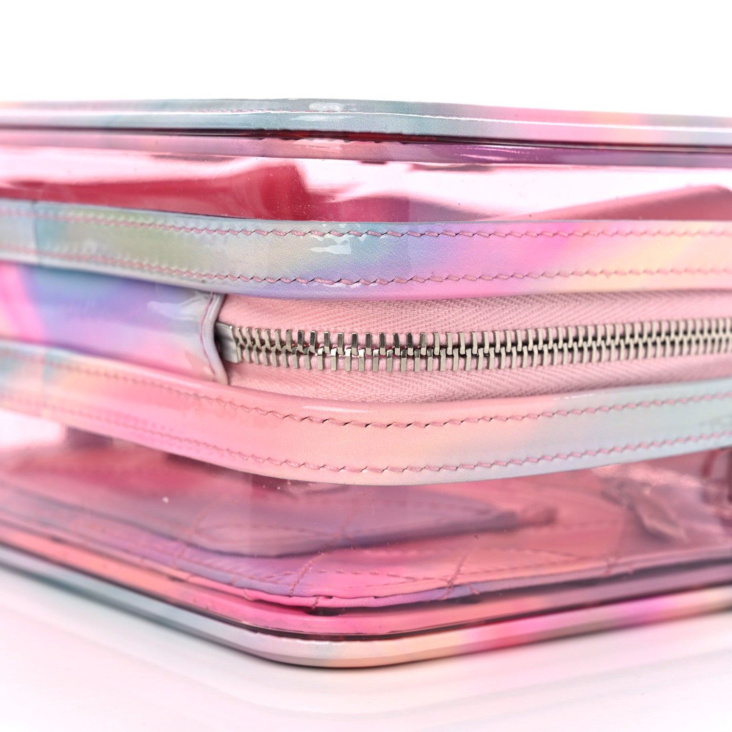 Chanel PVC Patent Calfskin Patent Lambskin Small CC Vanity Case Pink 10 of 10