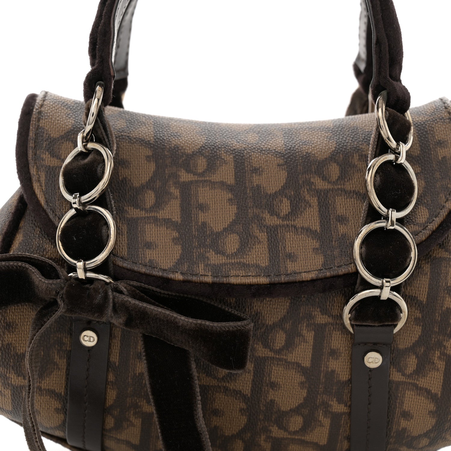 Christian Dior Monogram Mini Romantique Trotter Bag Brown 8 of 10