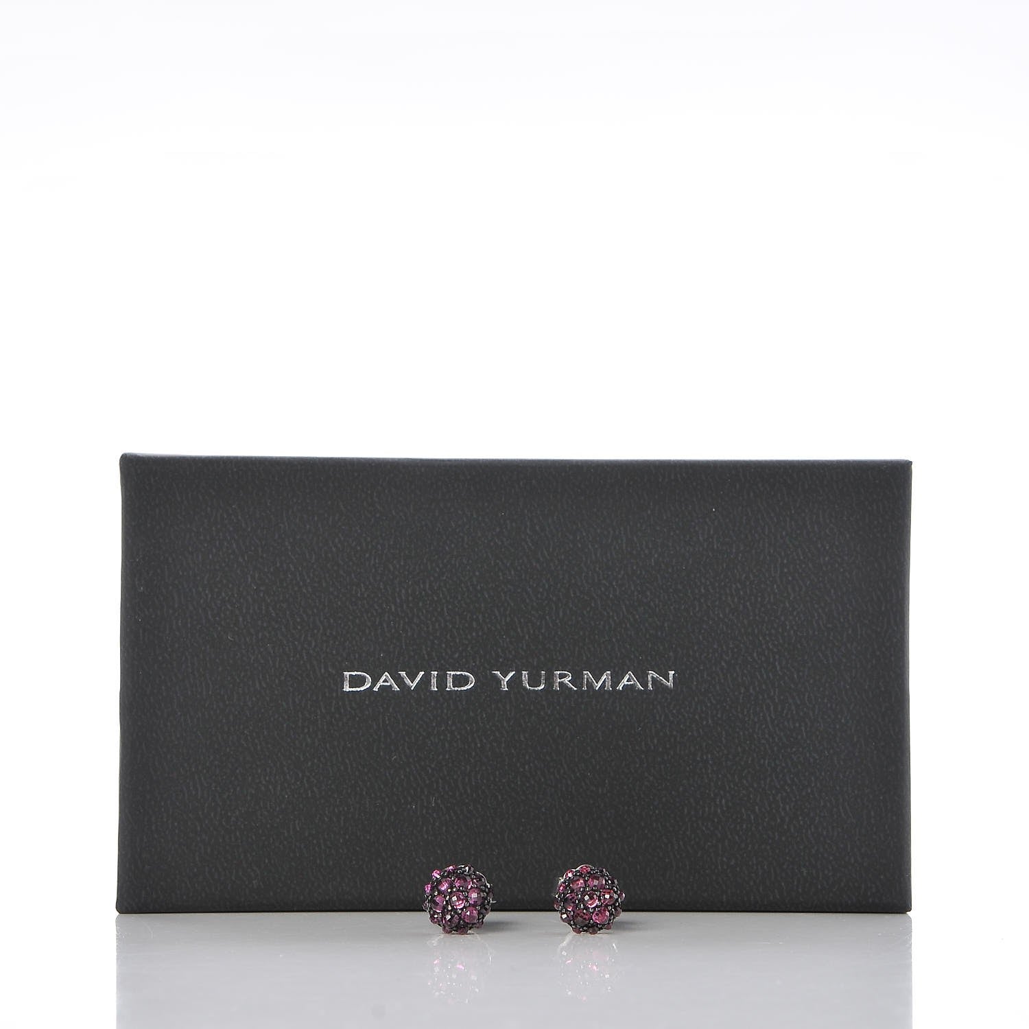 David Yurman Sterling Silver Rhodalite Garnet 10mm Osetra Earrings 5 of 5