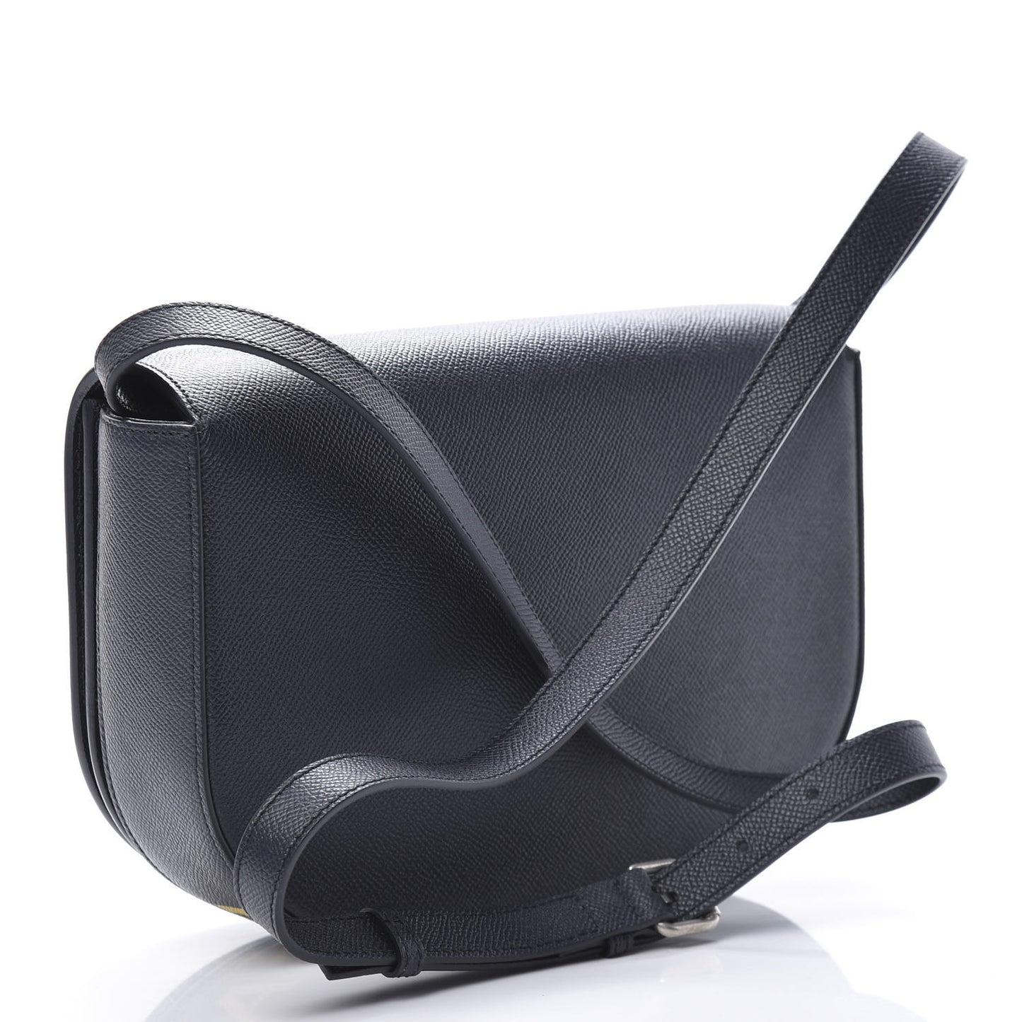 Signature Grained Calfskin Logo S Ville Day Bag Bleu Tempete Jaune