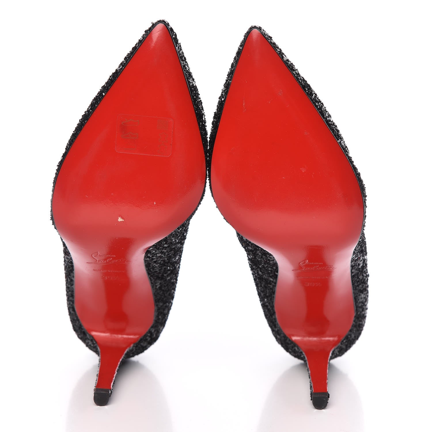 Christian Louboutin Glitter Resille Pigalle Follies 100 Pumps 39.5 Black 5 of 10