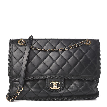 Chanel Suede Calfskin Jumbo Happy Stitch Flap Black 1 of 13