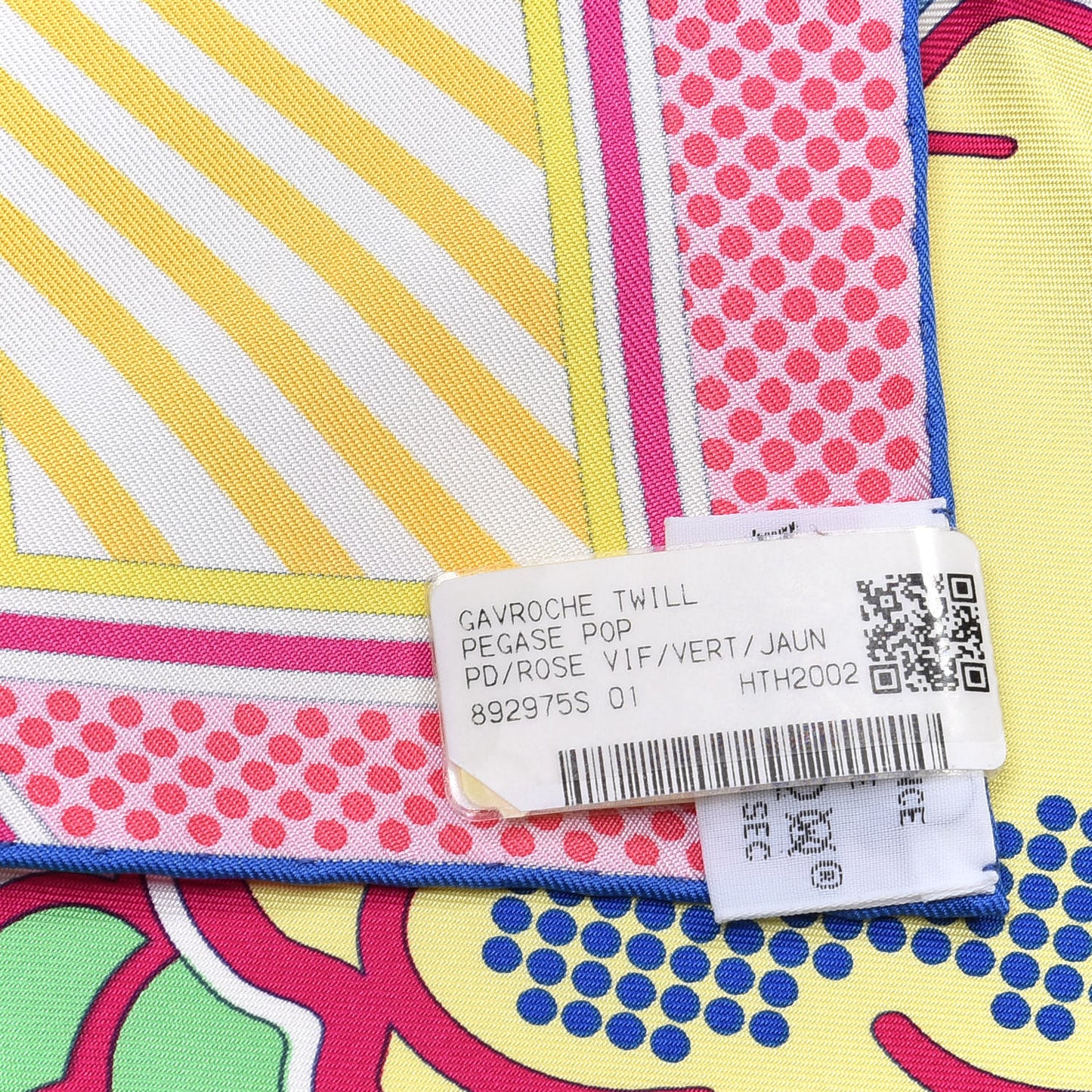 Silk Pegase Pop Pocket Square Rose Vif Vert Jaune