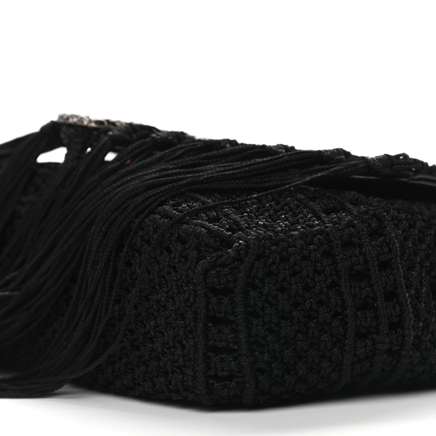 Saint Laurent Calfskin Crochet Baby Monogram Chain Satchel Black 11 of 11