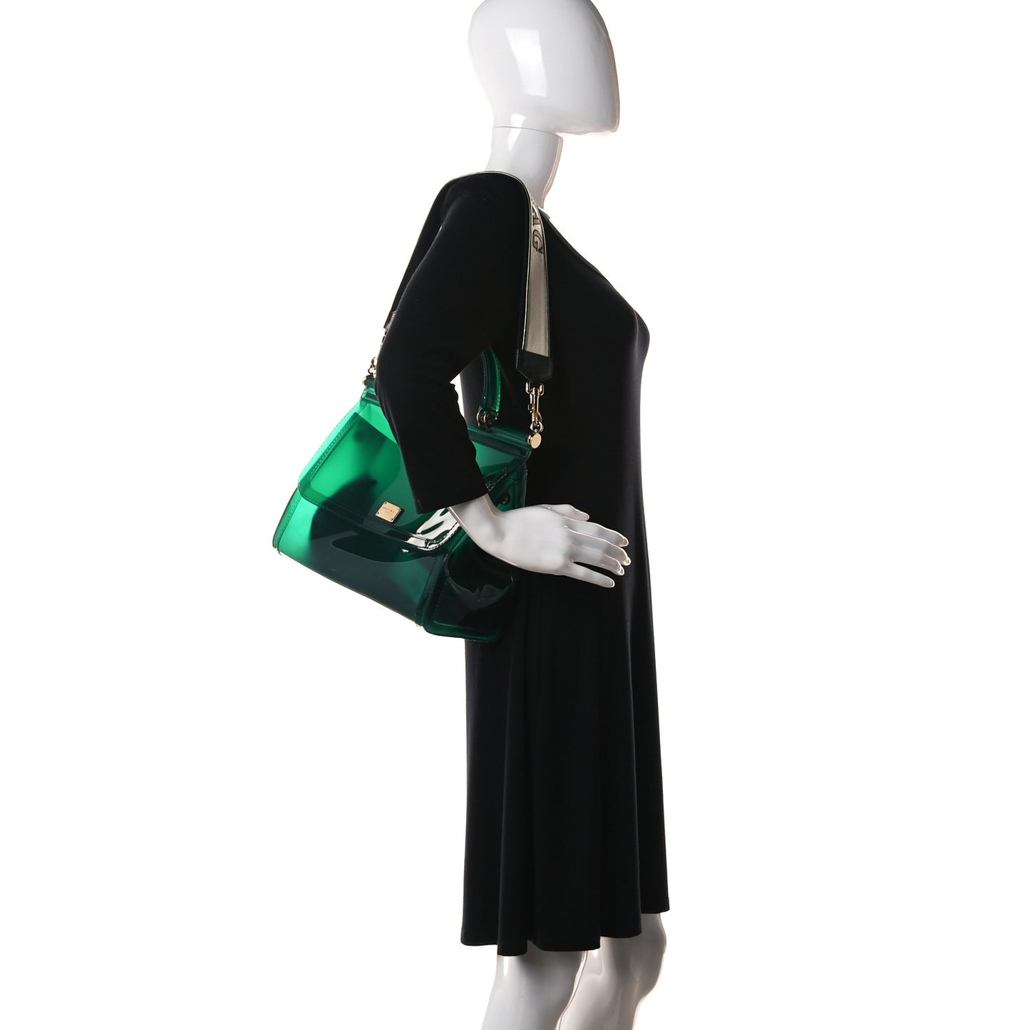 Rubber Semi Transparent Miss Sicily Satchel Verde