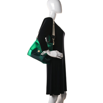 Dolce & Gabbana Rubber Semi Transparent Miss Sicily Satchel Verde 2 of 14
