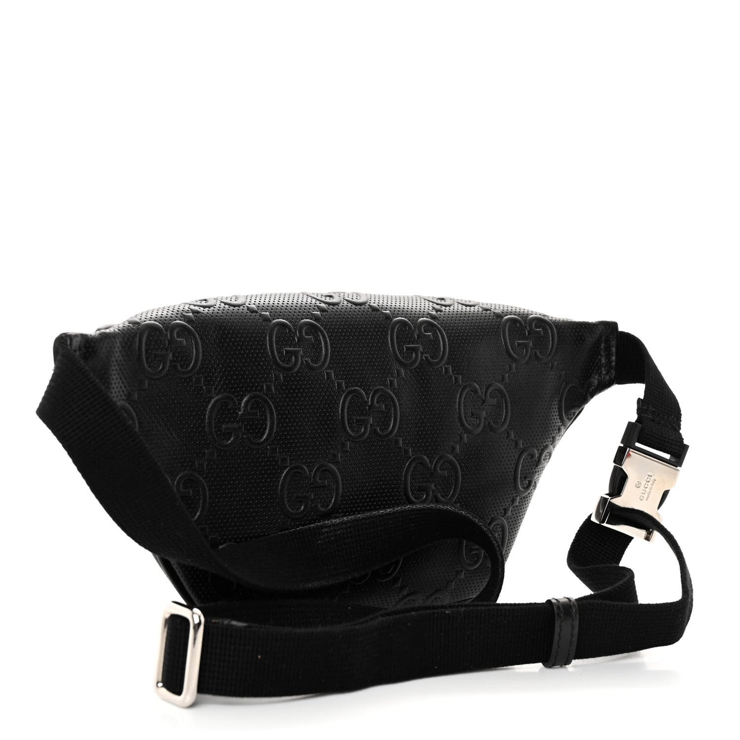 Calfskin GG Tennis Embossed Belt Bag Black