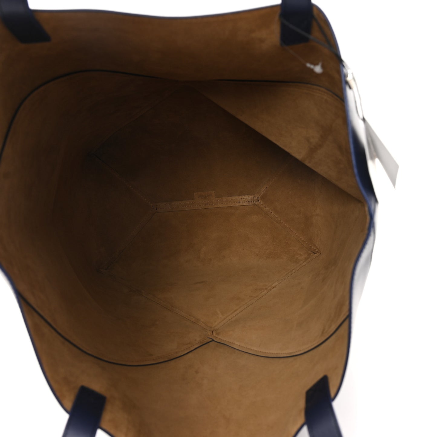 Shiny Calfskin Large Puzzle Fold Tote Abyss Blue