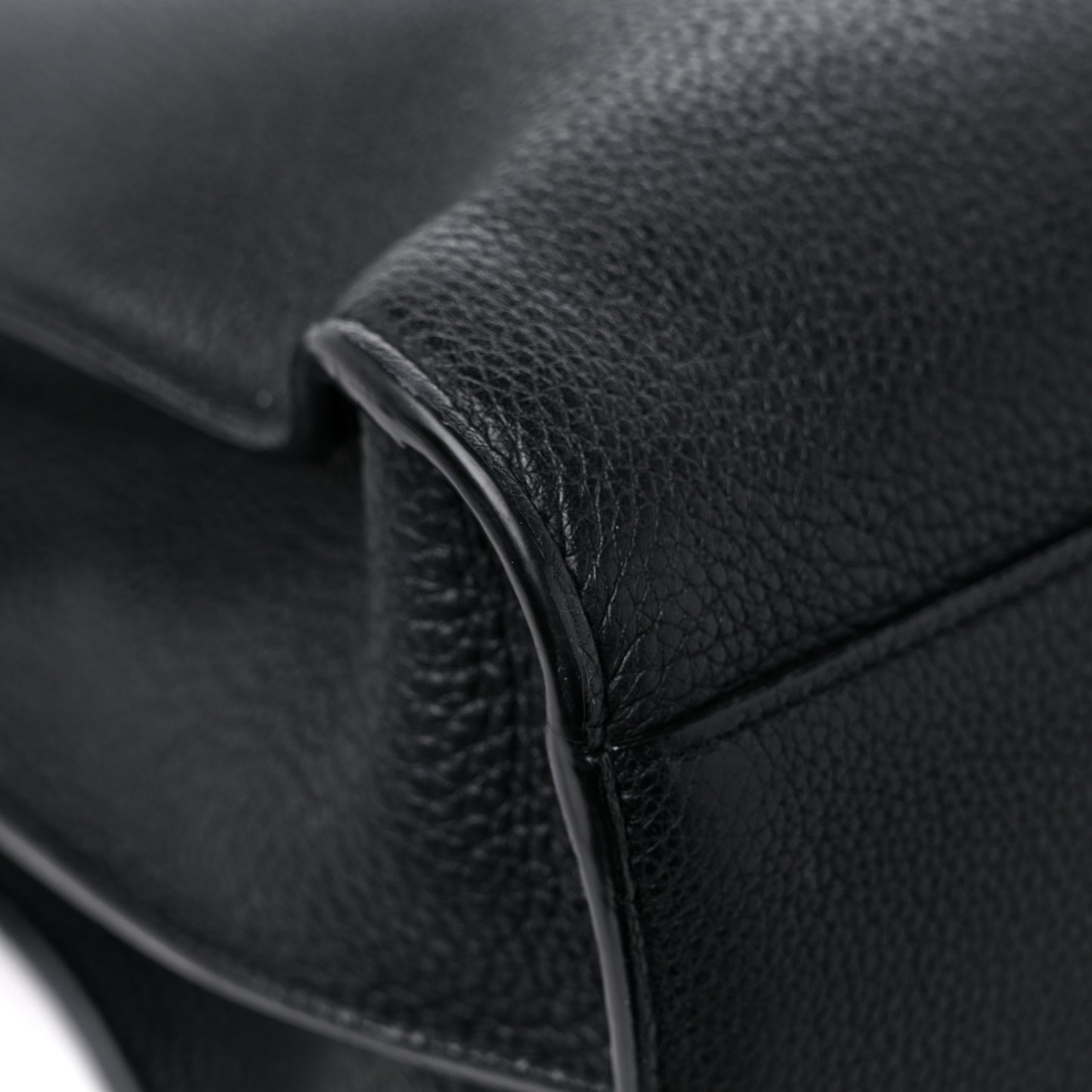 Grained Calfskin Large Thin Sac De Jour Black